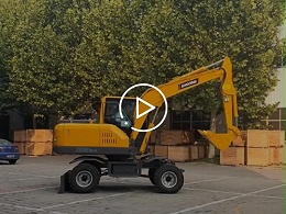 2019款宝鼎BD80W小型轮式挖掘机视频展示介绍