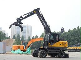 不带支腿，宝鼎110G轮式抓木机狭小场地作业更从容