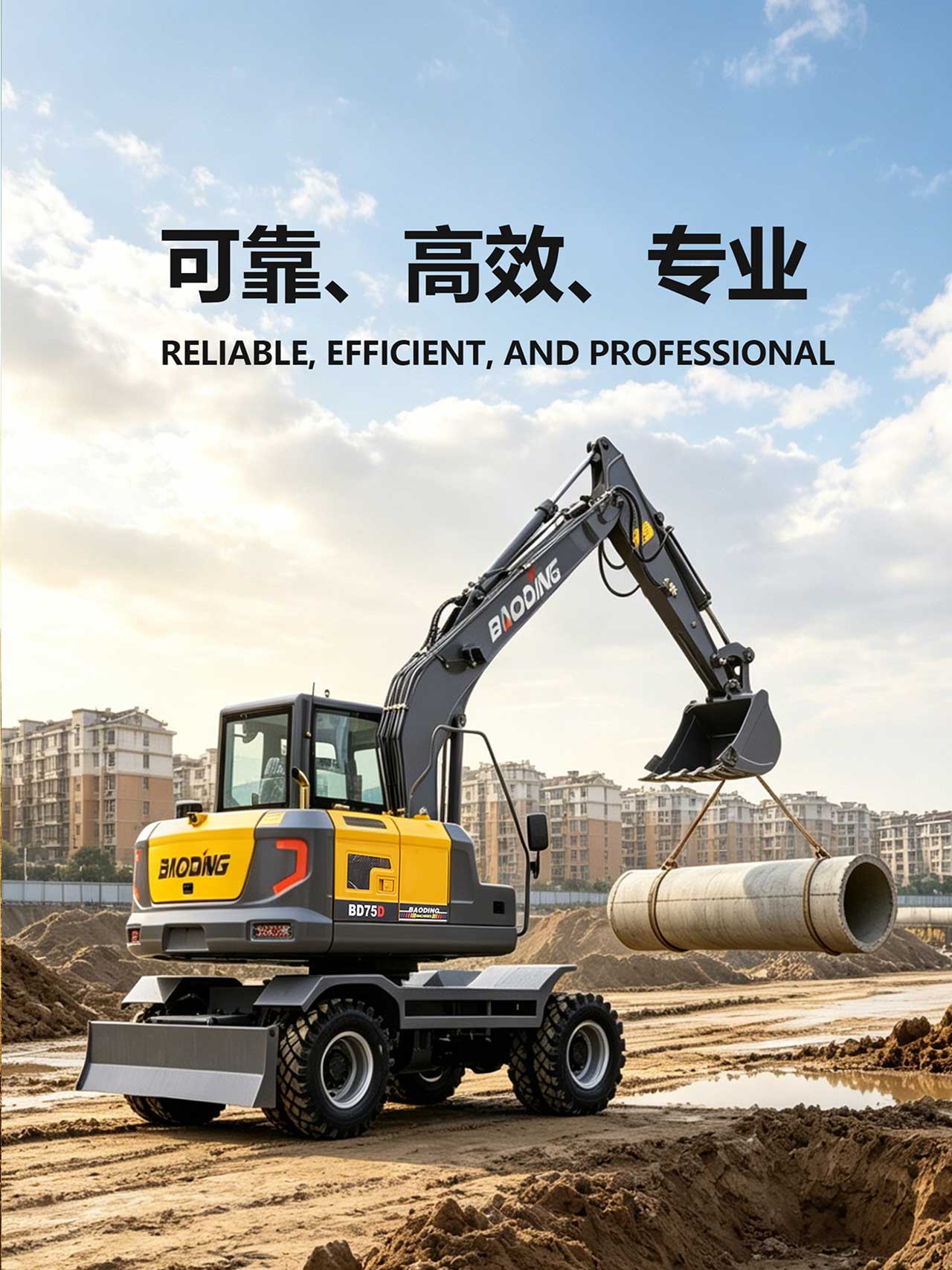 宝鼎75D轮式挖掘机150型号-全新上市