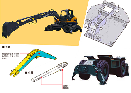 宝鼎BD95W系列轮式挖掘机结构坚固